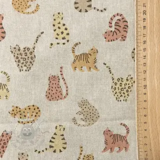 Tkanina dekoracyjna Linenlook premium Cute Wild Cat