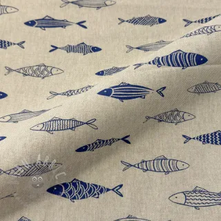 Tkanina dekoracyjna Linenlook premium Fish Swimming School