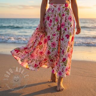 Wiskoza RADIANCE Flowers Conie pink digital print