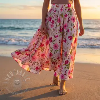 Wiskoza RADIANCE Flowers Conie pink digital print
