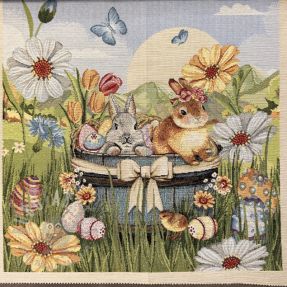 Tkanina dekoracyjna GOBELIN PREMIUM Floral Easter Bunny PANEL