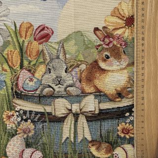 Tkanina dekoracyjna GOBELIN PREMIUM Floral Easter Bunny PANEL