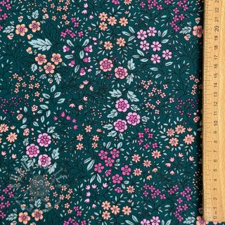 Wiskoza ECOVERO Flowers Galia green