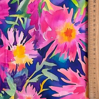 Wiskoza SATIN Flowers Danna digital print