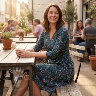 Wiskoza ECOVERO Flowers Galia green