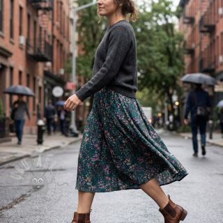 Wiskoza ECOVERO Flowers Galia green