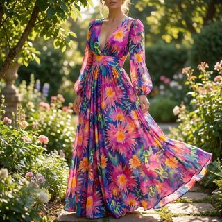 Wiskoza SATIN Flowers Danna digital print