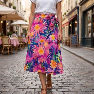 Wiskoza SATIN Flowers Danna digital print