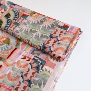 Wiskoza ECOVERO Abstract multi digital print