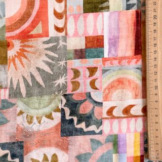 Wiskoza ECOVERO Abstract multi digital print