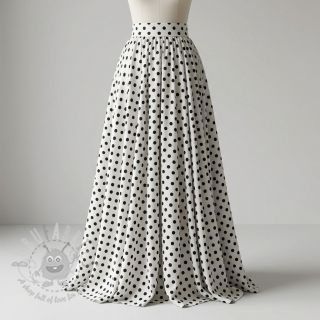 Wiskoza RADIANCE Polka dot white