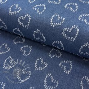JEANS DENIM JACQUARD Hearts