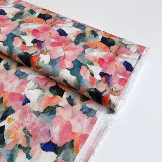 Wiskoza SATIN Flowers Tora digital print