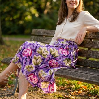 Wiskoza ECOVERO Flowers design A digital print