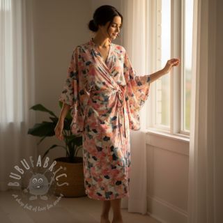 Wiskoza SATIN Flowers Tora digital print