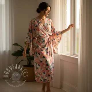 Wiskoza SATIN Flowers Tora digital print