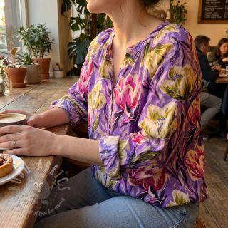 Wiskoza ECOVERO Flowers design A digital print