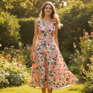 Wiskoza SATIN Flowers Tora digital print