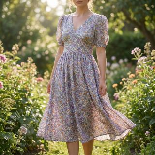 Wiskoza ECOVERO Flowers Galia offwhite