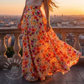 Wiskoza STRETCH Flowers Sonja digital print