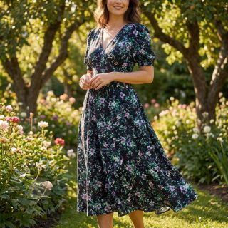 Wiskoza RADIANCE Flowers Jamie digital print