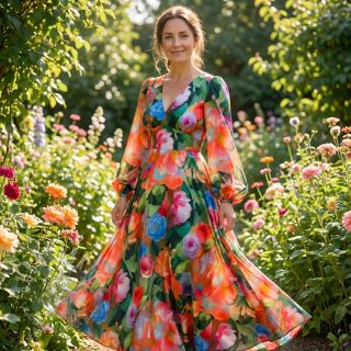 Wiskoza RADIANCE Flower design B digital print