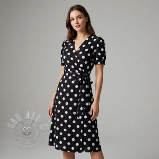 Wiskoza RADIANCE Polka BIG dot black