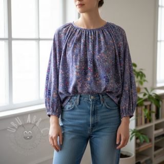 Wiskoza ECOVERO Flowers Galia purple