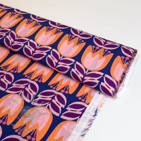 Wiskoza ECOVERO Flowers Celia cobalt