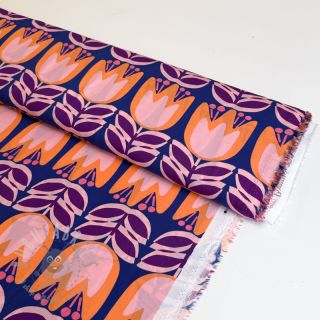 Wiskoza ECOVERO Flowers Celia cobalt