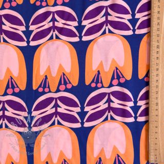 Wiskoza ECOVERO Flowers Celia cobalt