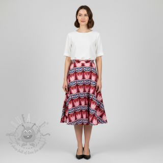 Wiskoza ECOVERO Flowers Celia burgundy