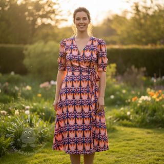 Wiskoza ECOVERO Flowers Celia cobalt