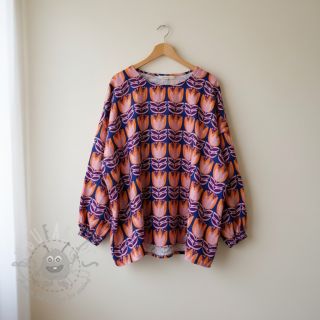 Wiskoza ECOVERO Flowers Celia cobalt