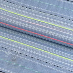 Bawełniana tkanina YARN DYED NEON Stripe summer