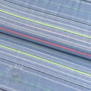 Bawełniana tkanina YARN DYED NEON Stripe summer