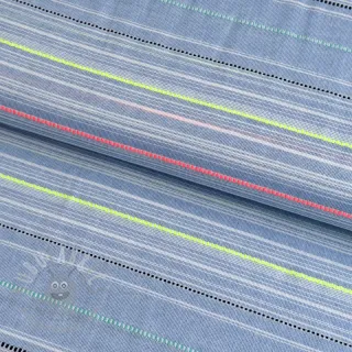 Bawełniana tkanina YARN DYED NEON Stripe summer