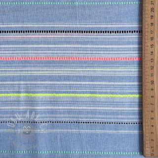 Bawełniana tkanina YARN DYED NEON Stripe summer