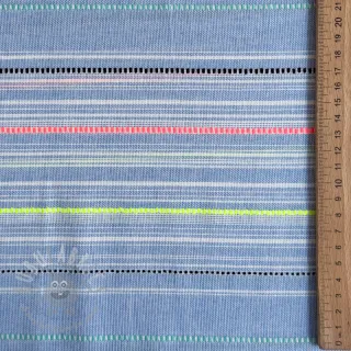 Bawełniana tkanina YARN DYED NEON Stripe summer