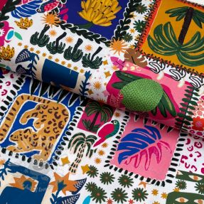 Bawełniana tkanina SATIN Summer patchwork digital print