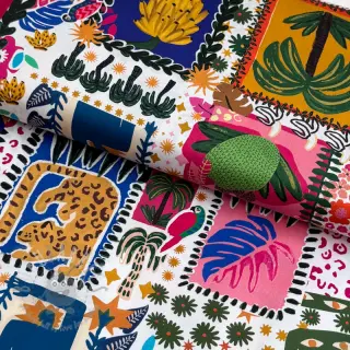 Bawełniana tkanina SATIN Summer patchwork digital print