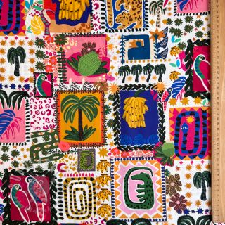 Bawełniana tkanina SATIN Summer patchwork digital print