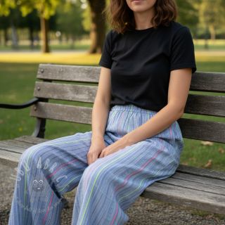 Bawełniana tkanina YARN DYED NEON Stripe summer