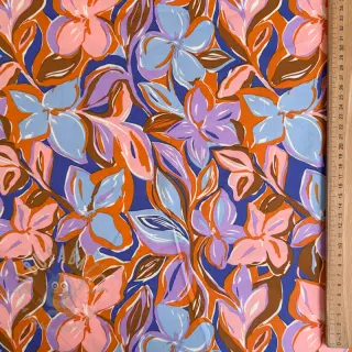 Bawełniana tkanina VISCOSE Flowers dark petrol