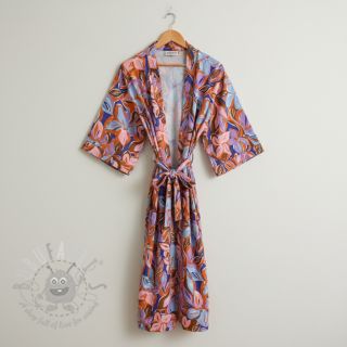 Bawełniana tkanina VISCOSE Flowers dark petrol