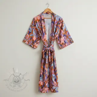 Bawełniana tkanina VISCOSE Flowers dark petrol