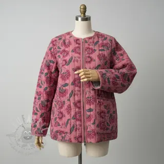 Muślin double gauze STEPPED Flowers mauve