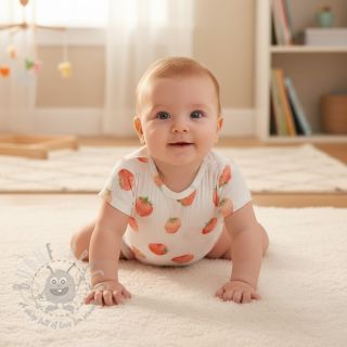 Muślin double gauze Strawberries digital print