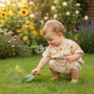 Muślin double gauze Flowers Hot summer digital print