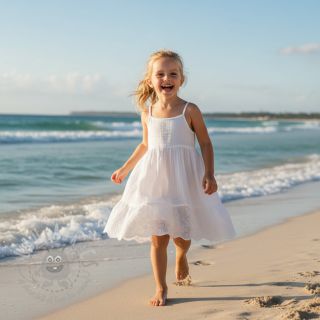 Muślin double gauze BORDER Helene white